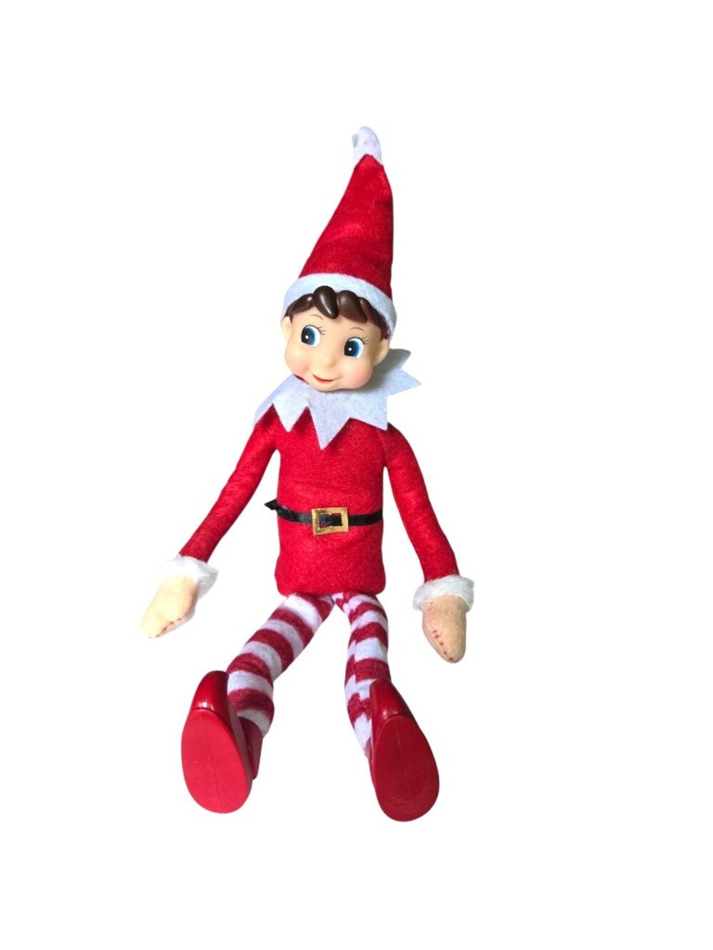 Christmas Poseable Elf 12" Boy Doll Festive Red Outfit Decoration Poseable Plush